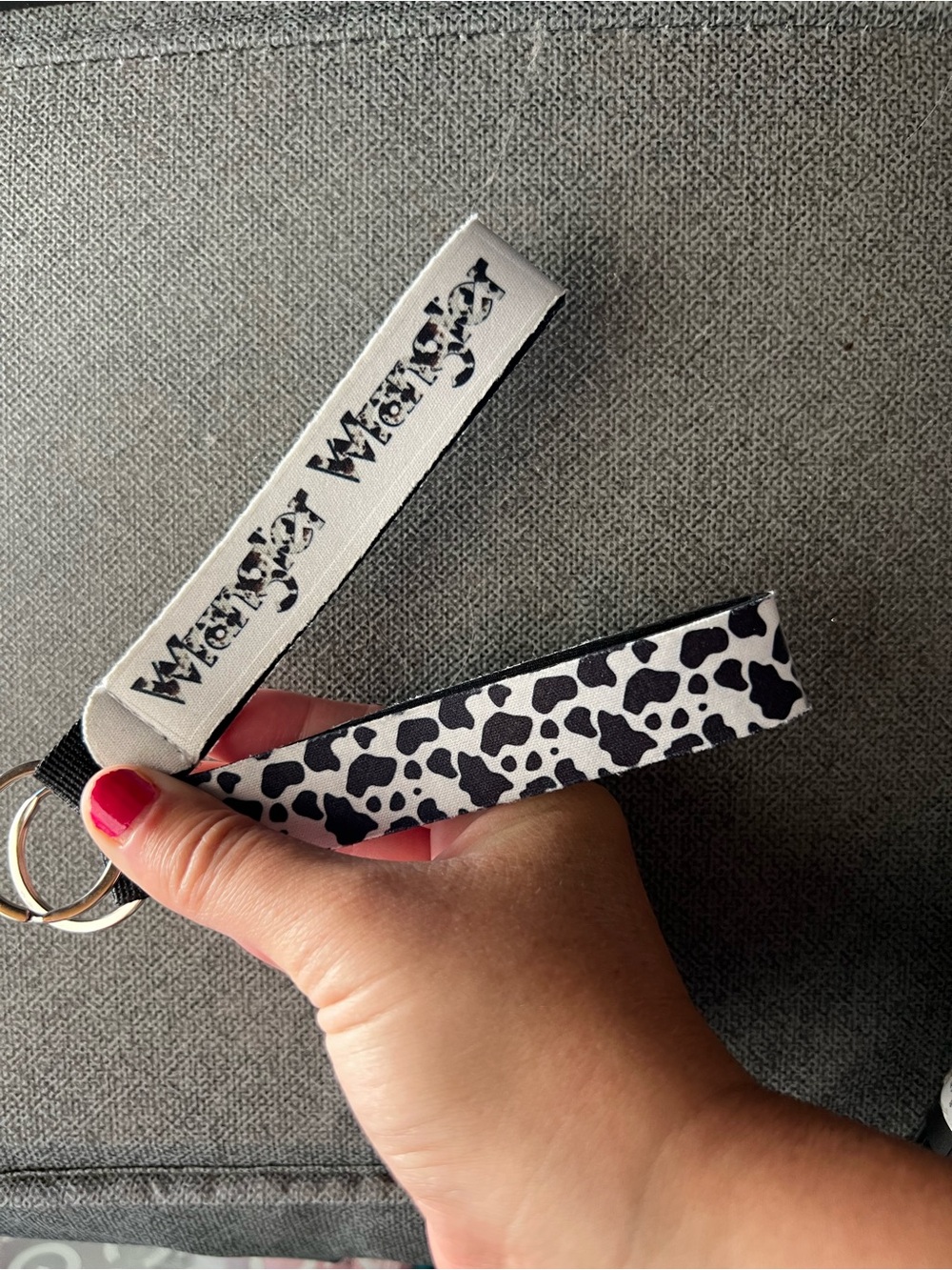 Wrangler & Cow Print Car Key Lanyard/ Wristlet